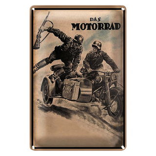 Blechschild Retro 20x30cm das Motorrad Soldaten