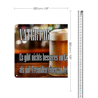 Blechschild Spruch 20x30cm Vatertag nichts besseres Bier