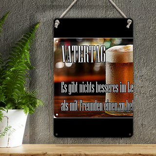 Blechschild Spruch 20x30cm Vatertag nichts besseres Bier