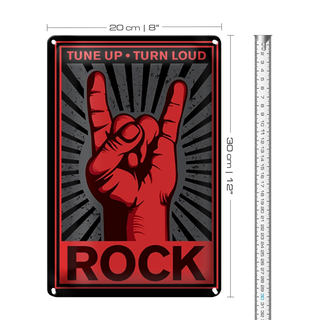 Blechschild Rock 20x30cm tune up rutn loud