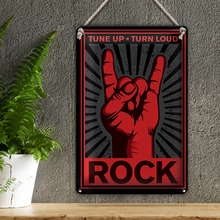 Blechschild Rock 20x30cm tune up rutn loud
