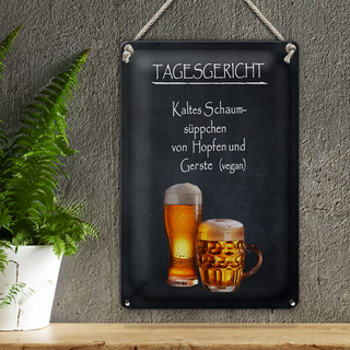Blechschild Bier 20x30cm Tagesgericht Schaum-Süppchen kalt