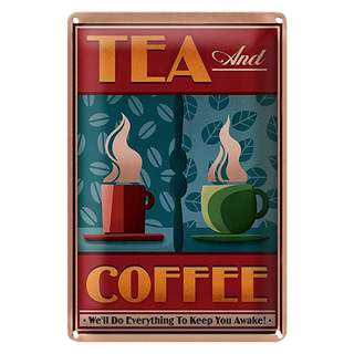 Blechschild Trinken 20x30cm Tea and Coffee Tee und Kaffee