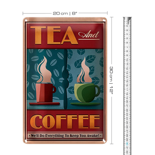 Blechschild Trinken 20x30cm Tea and Coffee Tee und Kaffee