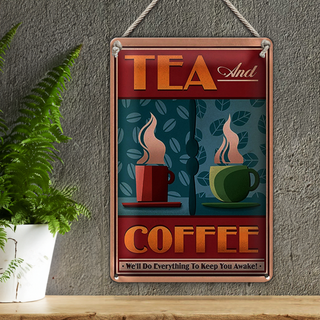 Blechschild Trinken 20x30cm Tea and Coffee Tee und Kaffee