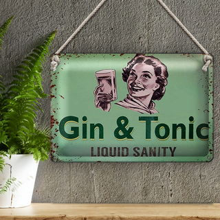 Blechschild 30x20cm Gin & Tonic liauid sanity