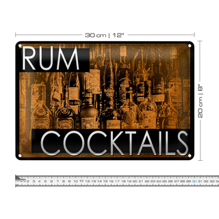 Blechschild 30x20cm Rum Cocktails