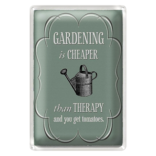 Blechschild Garten 20x30cm Gardening is cheaper Therapy