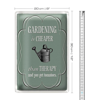 Blechschild Garten 20x30cm Gardening is cheaper Therapy