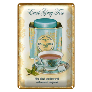 Blechschild Tee 20x30cm Earl grey Tea black tea bergamot