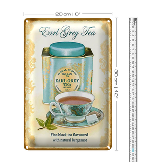 Blechschild Tee 20x30cm Earl grey Tea black tea bergamot