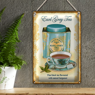 Blechschild Tee 20x30cm Earl grey Tea black tea bergamot