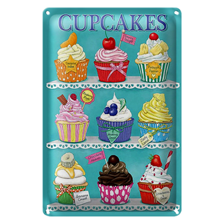 Blechschild Cupcakes 20x30cm Cherry Chocolate banana cream