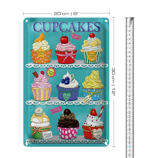 Blechschild Cupcakes 20x30cm Cherry Chocolate banana cream