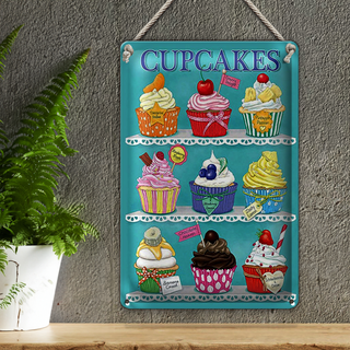 Blechschild Cupcakes 20x30cm Cherry Chocolate banana cream