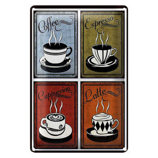 Blechschild Kaffee 20x30cm Coffee Espresso Cappuccino Latte