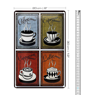 Blechschild Kaffee 20x30cm Coffee Espresso Cappuccino Latte