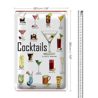 Blechschild 20x30cm Cocktails cuba libre Martini