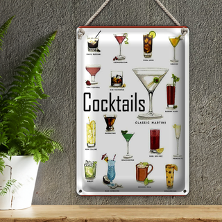 Blechschild 20x30cm Cocktails cuba libre Martini