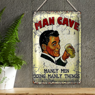 Blechschild Retro 20x30cm Man Cave manly men manly things