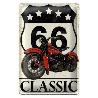 Blechschild Retro 20x30cm Motorrad classic 66 5 Sterne