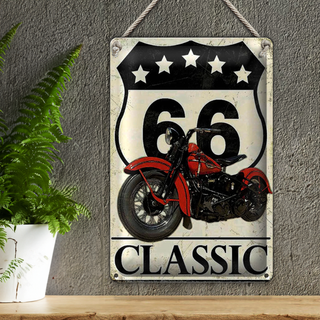 Blechschild Retro 20x30cm Motorrad classic 66 5 Sterne