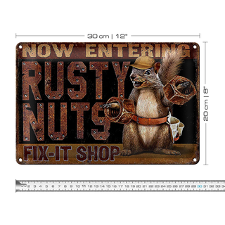 Blechschild Spruch 30x20cm Fix-it Shop rusty nuts Garage