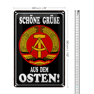 Blechschild Spruch 20x30cm schöne Grüße aus dem Osten