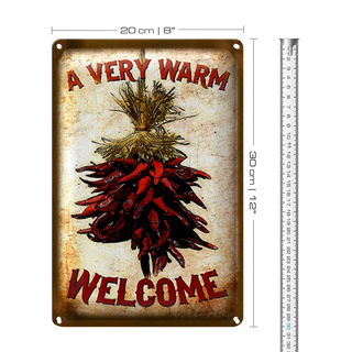 Blechschild Essen 20x30cm a very warm welcome Chili