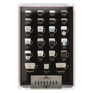 Blechschild Kaffee 20x30cm Sorten Espresso Mocha Americano