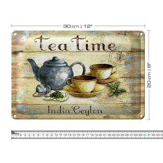 Blechschild Tee 30x20cm Tea Time India Ceylon Teekanne