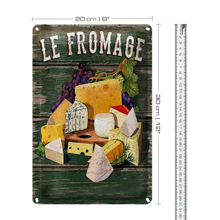 Blechschild Essen 20x30cm Le Fromage Käse Sorten Cheese