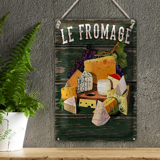 Blechschild Essen 20x30cm Le Fromage Käse Sorten Cheese