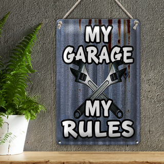 Blechschild Vintage 20x30cm my Garage my rules