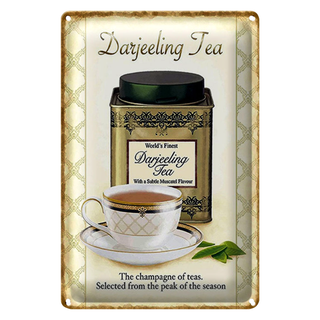 Blechschild Tee 20x30cm Darjeeling Tea champagne of teas
