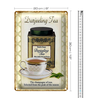Blechschild Tee 20x30cm Darjeeling Tea champagne of teas