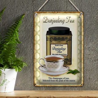 Blechschild Tee 20x30cm Darjeeling Tea champagne of teas