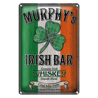 Blechschild 20x30cm Murphy´s Irish Bar Whiskey