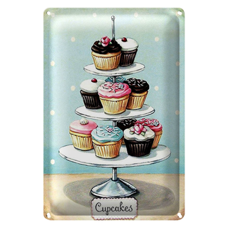 Blechschild Süßigkeiten 20x30cm Cupcakes kleine Kuchen