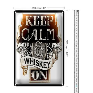 Blechschild Spruch 20x30cm Keep Calm Whiskey on