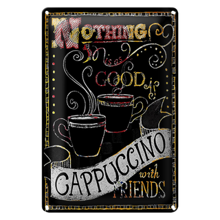 Blechschild Spruch 20x30cm Cappuccino with friends
