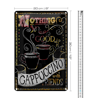 Blechschild Spruch 20x30cm Cappuccino with friends