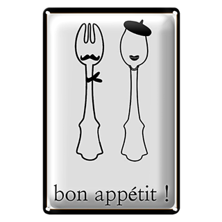 Blechschild Spruch 20x30cm Bon appetit!