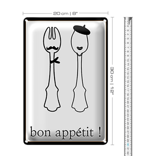 Blechschild Spruch 20x30cm Bon appetit!