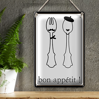 Blechschild Spruch 20x30cm Bon appetit!