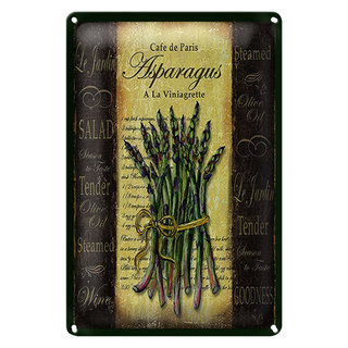 Blechschild Spruch 20x30cm Cafe de Paris Asparagus Spargel