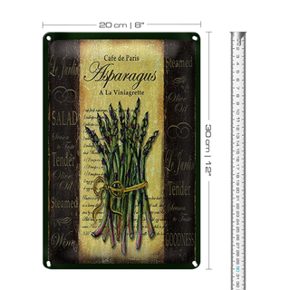 Blechschild Spruch 20x30cm Cafe de Paris Asparagus Spargel