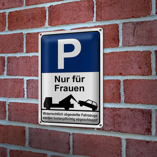 Blechschild Hinweis 20x30cm Parkschild Nur für Frauen