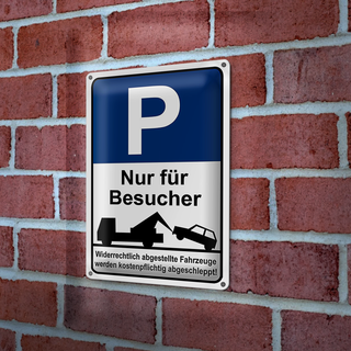 Blechschild Hinweis 20x30cm Parkschild Nur für Besucher
