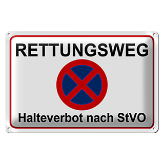 Blechschild Rettungsweg 30x20cm Halteverbot nach StVO